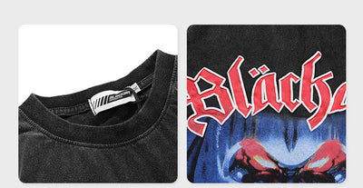 Camiseta Suelta Estampado Diablo para Hombre - Image 10