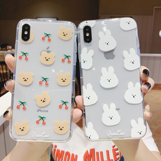 Funda Protectora para Celular con Diseño de Conejo y Osito de Silicona - Image 9