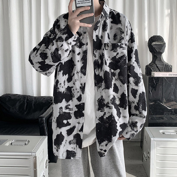 Camisa Hombre Tie Dye Estampado Vaca