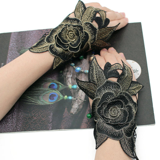 Guantes Étnicos Bordados para Otoño con Puño Ajustable - Image 2