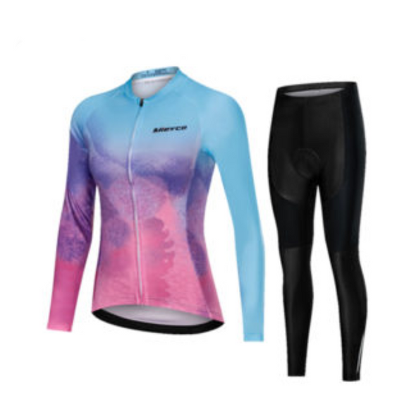 Conjunto de Jersey Ciclismo Manga Larga Mujer