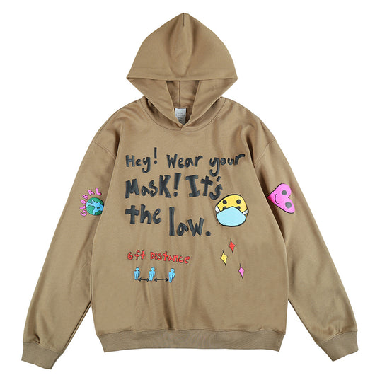 Sudadera Oversized Smiley Love Tide - Estilo Hip-hop Relajado