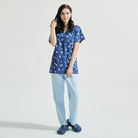 Uniforme de Spa y Salón de Belleza con Estampado Infantil en Algodón - Image 20