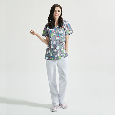 Uniforme de Spa y Salón de Belleza con Estampado Infantil en Algodón - Image 21