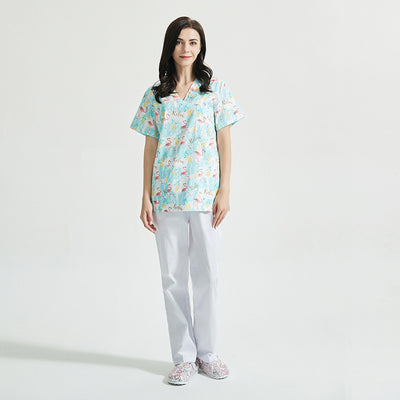 Uniforme de Spa y Salón de Belleza con Estampado Infantil en Algodón - Image 17
