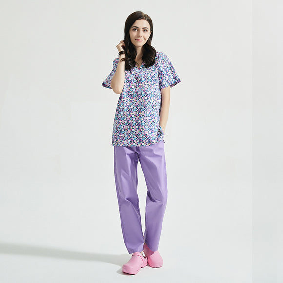Uniforme de Spa y Salón de Belleza con Estampado Infantil en Algodón