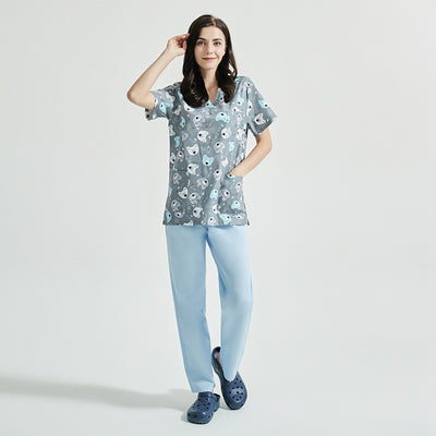 Uniforme de Spa y Salón de Belleza con Estampado Infantil en Algodón - Image 6