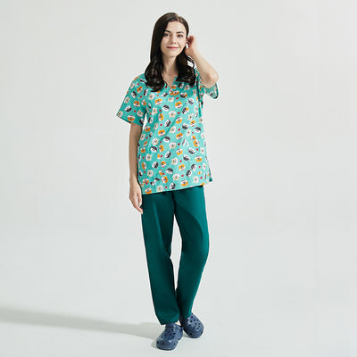 Uniforme de Spa y Salón de Belleza con Estampado Infantil en Algodón - Image 7