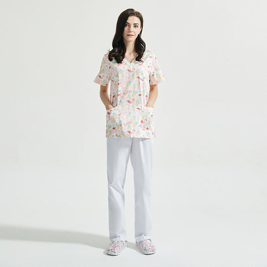Uniforme de Spa y Salón de Belleza con Estampado Infantil en Algodón - Image 9