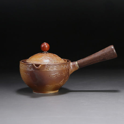 Tetera de Cerámica Negra con Asa de Madera - Colador Kung Fu para Té Oolong - Image 17