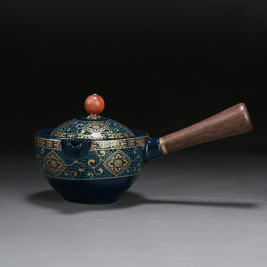 Tetera de Cerámica Negra con Asa de Madera - Colador Kung Fu para Té Oolong - Image 18