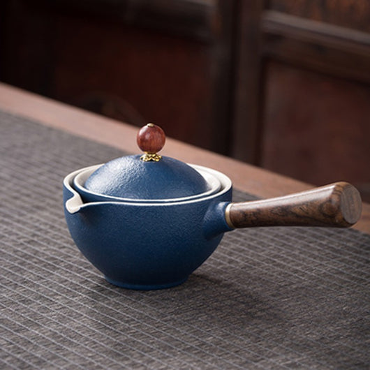 Tetera de Cerámica Negra con Asa de Madera - Colador Kung Fu para Té Oolong - Image 23