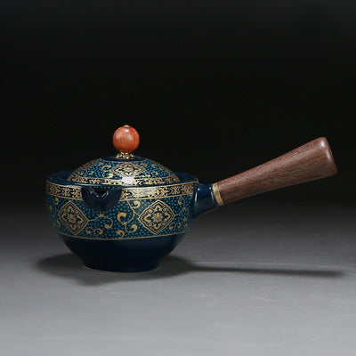 Tetera de Cerámica Negra con Asa de Madera - Colador Kung Fu para Té Oolong - Image 4