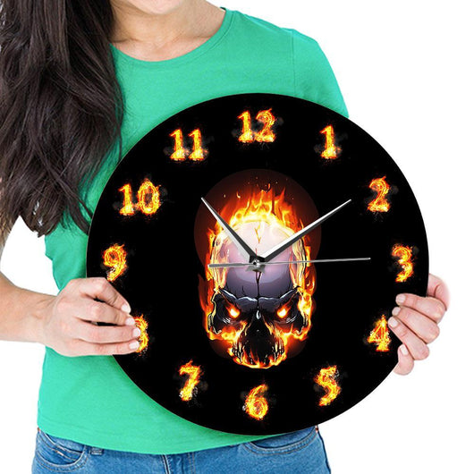 Reloj de Pared Calavera Ardiente - Diseño Hell Demon - Image 6