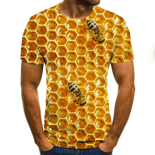 Playera Manga Corta con Impresión Digital 3D Honey