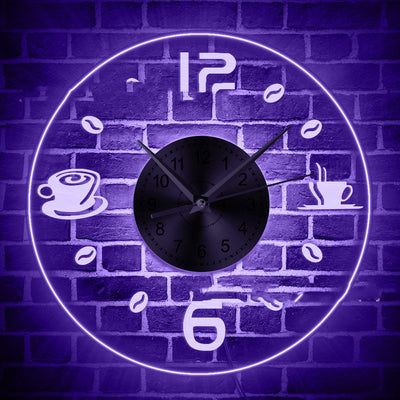 Reloj de Pared Colgante Acrílico Transparente con Luces LED Coloridas