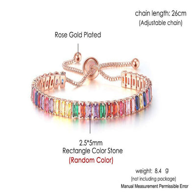 Pulsera de Tenis Boho Arcoíris con Zirconia - Ajustable para Mujer - Image 11