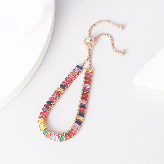 Pulsera de Tenis Boho Arcoíris con Zirconia - Ajustable para Mujer - Image 18