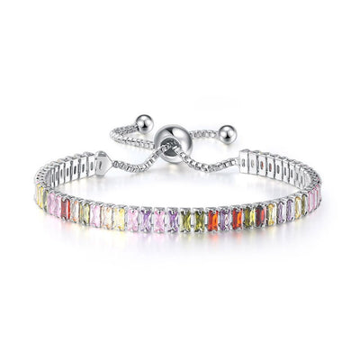 Pulsera de Tenis Boho Arcoíris con Zirconia - Ajustable para Mujer - Image 4