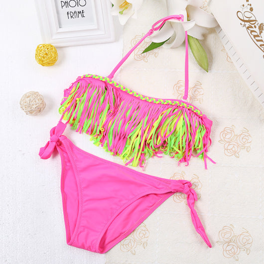 Traje de Baño Infantil con Flecos y Abertura Lateral - Image 8