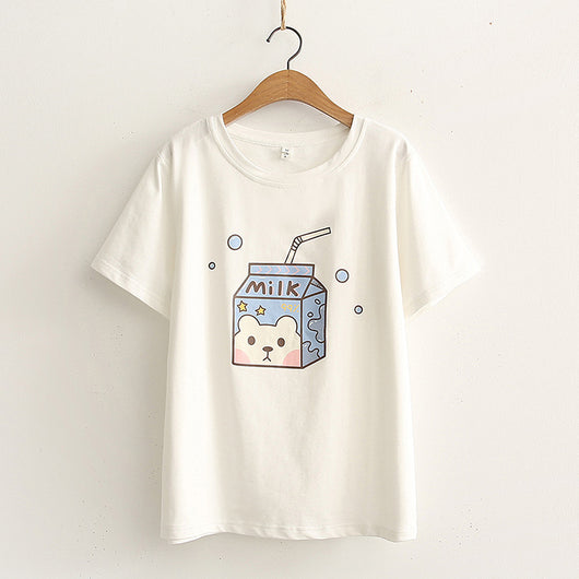 Camiseta Estampada Suelta para Mujer - Manga Corta Casual - Image 9