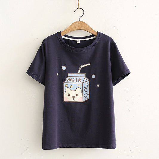 Camiseta Estampada Suelta para Mujer - Manga Corta Casual - Image 2