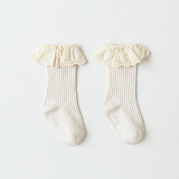 Calcetines Infantiles de Encaje para Niñas - Tubo sin Costuras, Antideslizantes - Image 5