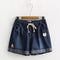 Shorts Delgados para Mujer con Bordado Cartoon
