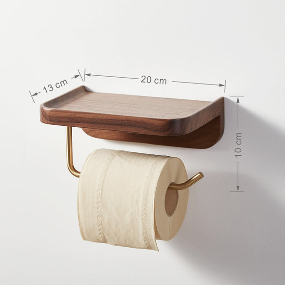 Portarrollos de Madera Maciza para Pared - Dispensador Moderno de Papel Higiénico