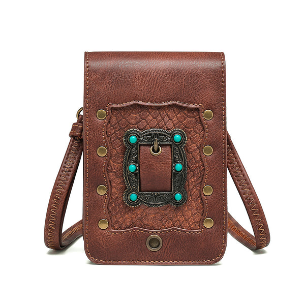 Bolso Diagonal Punk para Mujer con Diseño Asimétrico