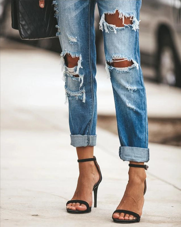 Dorothea - Premium Designer Jeans with Distressed Details