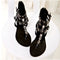 Sandalias Punk con Calavera de Strass - Plataforma Plana para Mujer