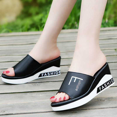 Pantuflas con Tacón Cuña Cómodo para Mujer