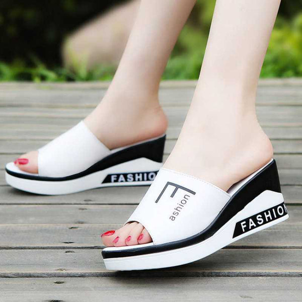 Pantuflas con Tacón Cuña Cómodo para Mujer