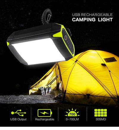 Linterna LED Recargable para Camping con Banco de Energía Integrado
