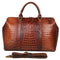Bolso de Viaje de Cuero Genuino con Estampado Cocodrilo