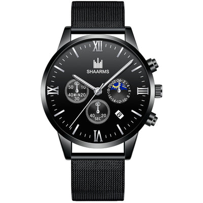 Reloj Hombre Cuarzo Tierra con Malla Decorativa Estilo Coreano - Image 19