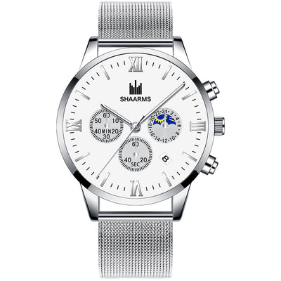 Reloj Hombre Cuarzo Tierra con Malla Decorativa Estilo Coreano - Image 25