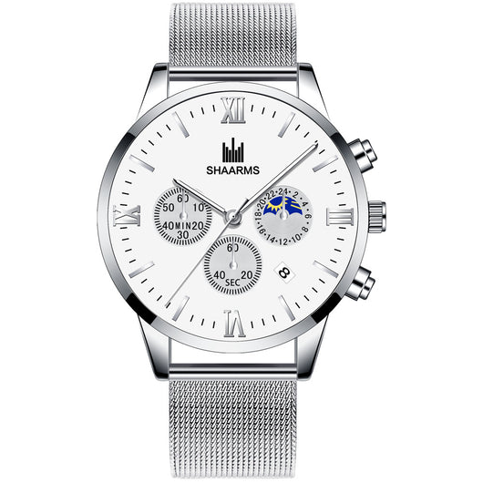 Reloj Hombre Cuarzo Tierra con Malla Decorativa Estilo Coreano - Image 25
