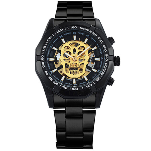 Reloj Automático de Acero GOLD para Hombre con Esfera Esqueleto