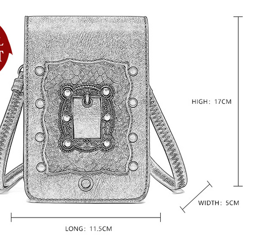 Bolso Diagonal Punk para Mujer con Diseño Asimétrico - Image 8