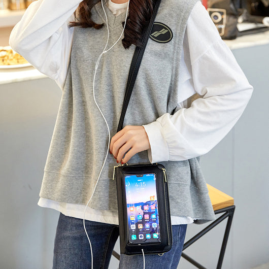 Bolso Crossbody para Celular con Pantalla Táctil y Protección RFID