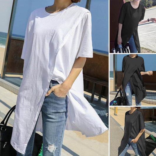 Blusa Suelta Irregular con Abertura Lateral para Verano - Image 13