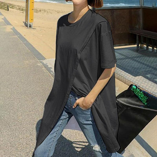 Blusa Suelta Irregular con Abertura Lateral para Verano - Image 12