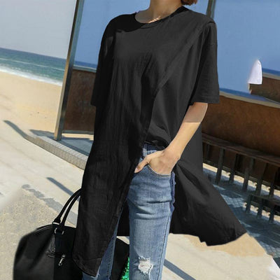 Blusa Suelta Irregular con Abertura Lateral para Verano - Image 11