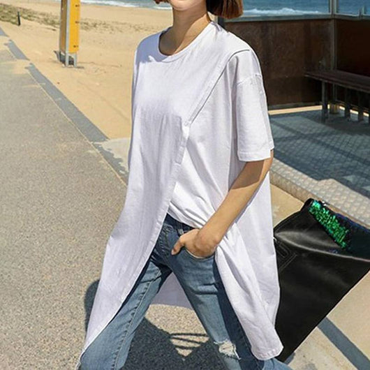Blusa Suelta Irregular con Abertura Lateral para Verano - Image 16