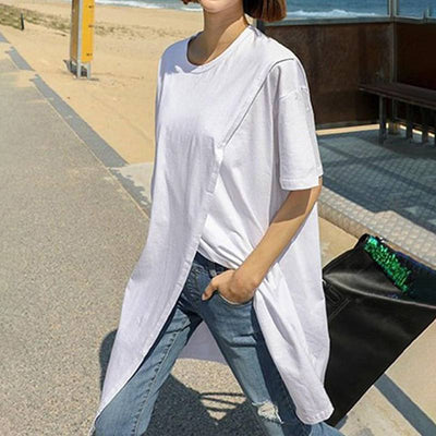 Blusa Suelta Irregular con Abertura Lateral para Verano - Image 8