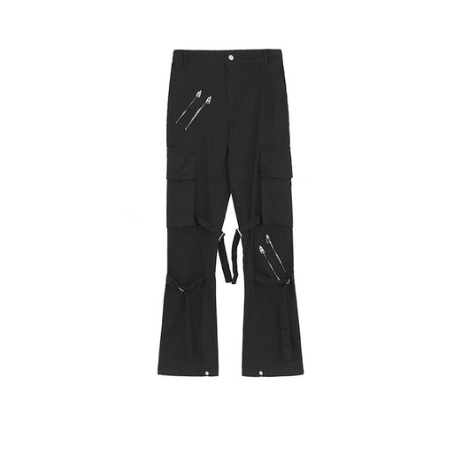 Pantalones Palazzo con Cierre de Cremallera y Tiras Ajustables