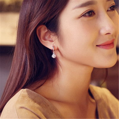 Aretes de Plata 925 con Zirconia Cúbica Estilo Vintage Bola Linglong