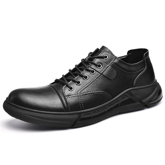Zapatos Casuales de Cuero Retro con Suela Gruesa - Estilo Coreano Moderno para Hombre